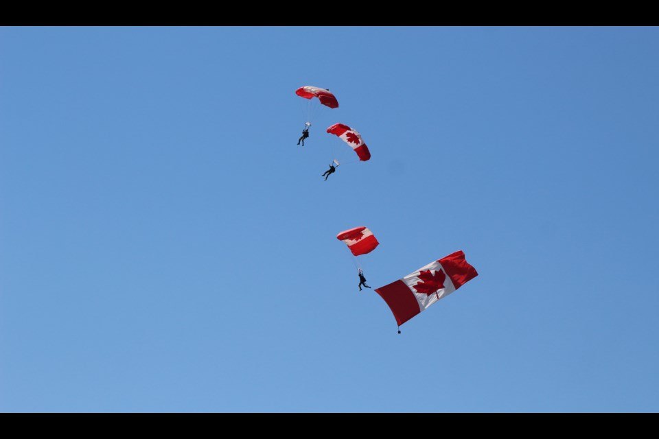 Canadian Sky Hawks practice parachuting at the 4 Wing Cold Lake Airfield in preparation for the 2022 Cold Lake Air Show.