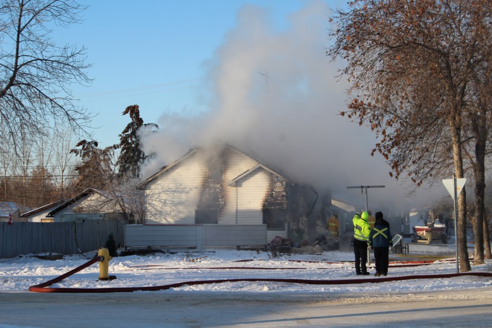 Bonnyville Regional Fire Authority crews battled the blaze in temperatures reaching lows of -15 C. 