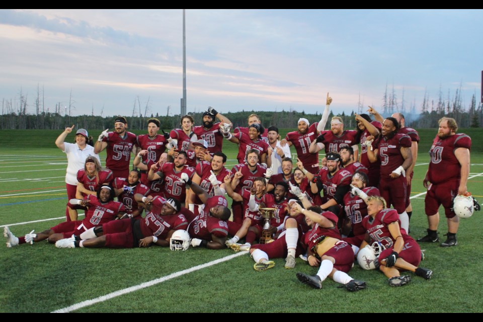 The Cold Lake Fighter Jets sweep the AFL Championship game against the Airdrie Irish 55-0, on Aug. 20 at the Thomas Varughese Field.   