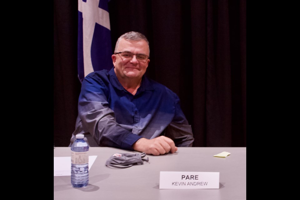 Kevin Andrew Paré, Ward 2 councillor-elect, at a recent election forum at the Bold Center in Lac La Biche County