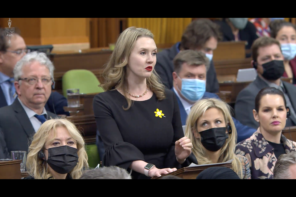 Fort-McMurray-Cold Lake MP, Laila Goodridge, during a House of Commons proceeding on April 6, 2022.