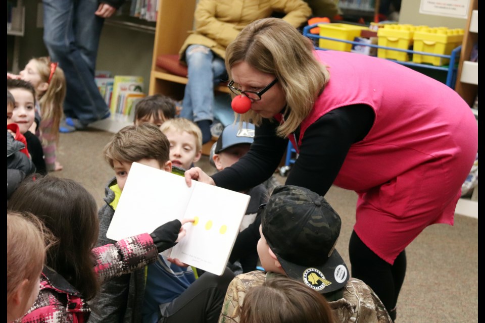 Library Manager Leah Woodford reads to children at the Bonnyville Municipal Library's  Family Literacy Night in January of 2020 prior to the first province-wide lockdown.