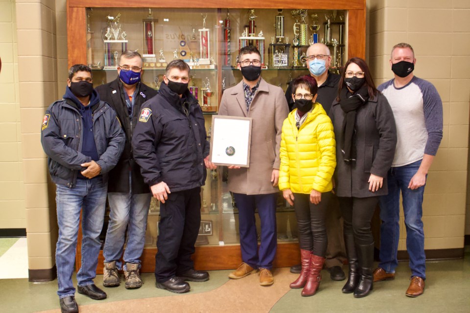 Lac La Biche County’s emergency management team was presented with a national award at the Bold Center by county officials for providing exemplary services to Fort McMurray residents during the 2016 wildfire.