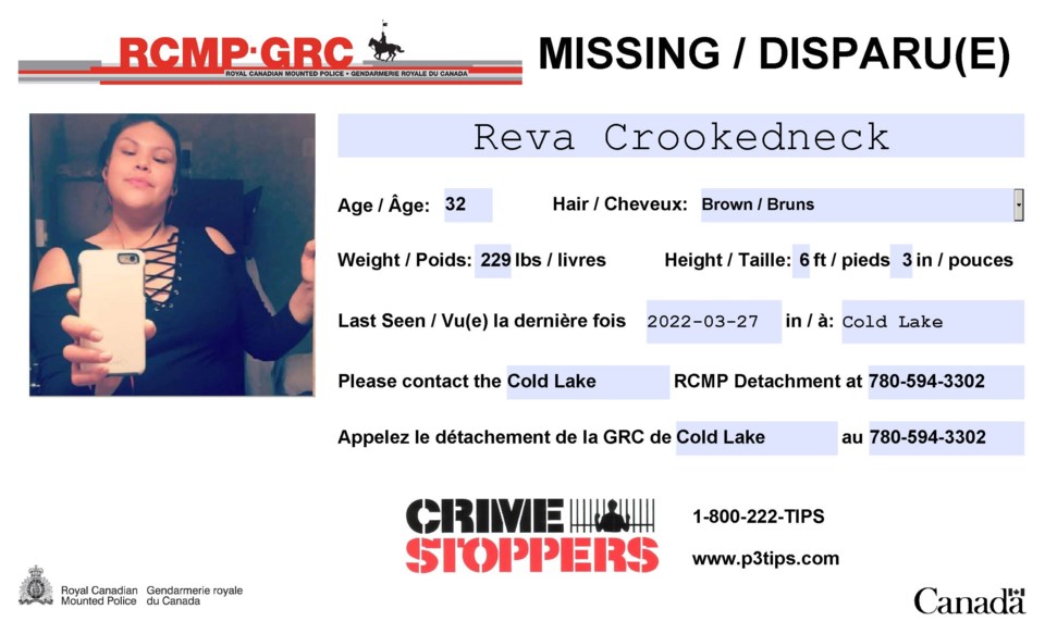 Missing- Crookedneck, Reva