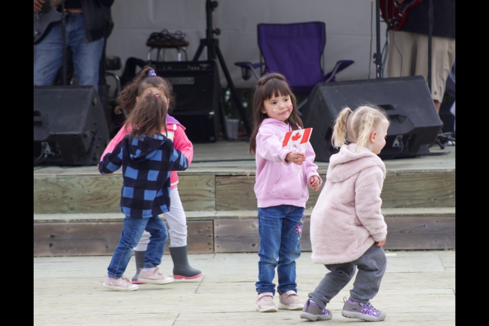 Children danced during musical performances at the Lac La Biche Mission Historical Society's  Canada Day celebrations.