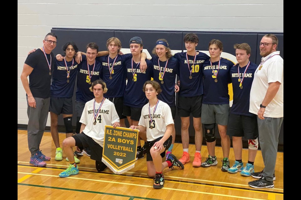 École Notre Dame's senior boys team scooped up the 2A Northeast Zone Banner on Nov. 19.
