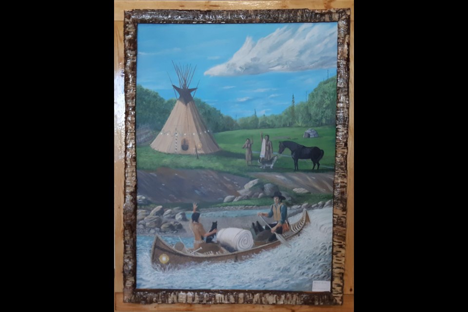 Lac La Biche artist Ron Dominique won  People Choice award for his painting The New Bride at the 'Art Maze'. The prize comes with a $150 gif certificate. Behind Dominique’s over 30-year career, his primary inspiration has been cultivating nature and Indigenous themed work take hundreds of hours to create.
