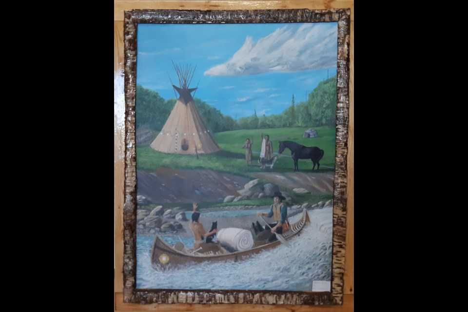 Lac La Biche artist Ron Dominique won  People Choice award for his painting The New Bride at the 'Art Maze'. The prize comes with a $150 gif certificate. Behind Dominique’s over 30-year career, his primary inspiration has been cultivating nature and Indigenous themed work take hundreds of hours to create.
