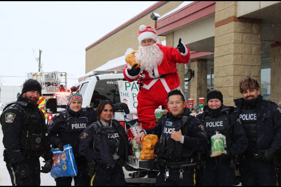Members from the Bonnyville RCMP detachment brought two police trucks to the Sobey’s parking lot that were filled to the brim with food donations in a matter of hours. 