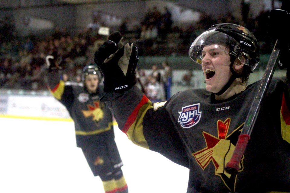 The Bonnyville Pontiacs take game four in their playoff series against the Whitecourt Wolverines on March 29 at the RJ Lalonde Arena.