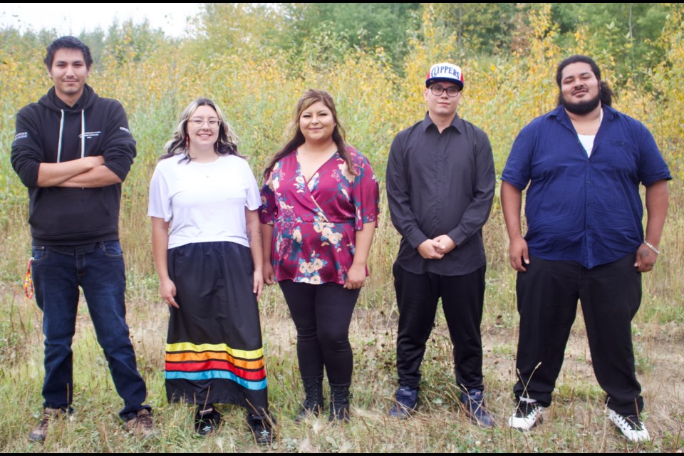 On Sept. 16, five students from Beaver Lake Cree Nation were apart of  the 2022 graduating class from Portage College’s Construction and Trades Readiness program. The Beaver Lake First Nation graduates include (left to right): Quentin Cardinal, Emma Lungul, Drelea Frenchman, Willow Cardinal and Chad Cardinal. 
