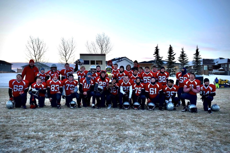On Sunday, the Bonnyville Renegades travelled to Lloydminster to compete in the Peewee Championship League final. Playing in sub-zero temperatures, the Renegades came out on top, winning 26-18 against the highest ranked team in the league, the Lloydminster Steelers. 
