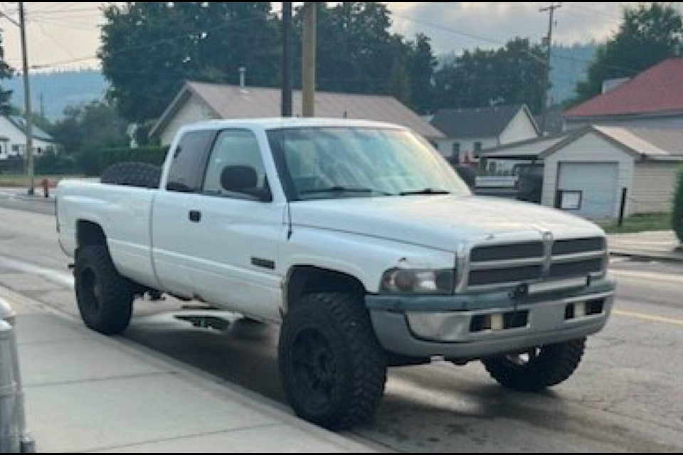 Police are looking for a white 1998 Dodge Ram truck bearing the B.C. licence plate SL1136 that was stolen from the area of 45 Ave and 43 Street in Bonnyville on March 1.  