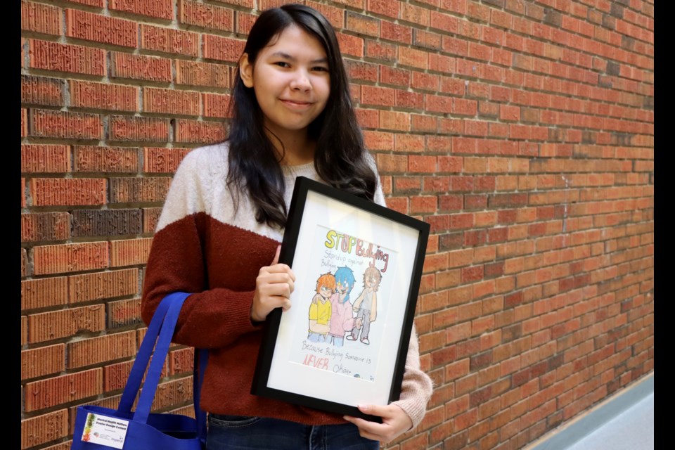 Shylit-Rae Major-Cardinal, a Grade 10 student, was the winner of the Mental Health Matters Poster Design Contest in the Grade 7 to 12 category.