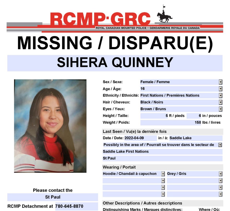Sihera Quinney Missing Person Poster