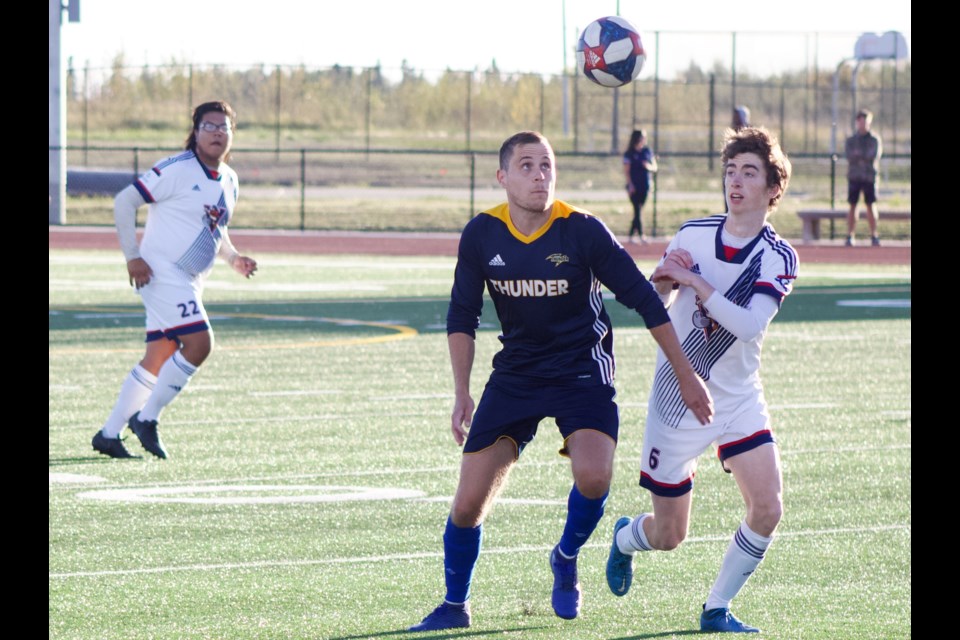 The Alberta College Athletics Conference (ACAC) season-opening game for the Portage College Voyageurs men’s team saw them enter the scoreboard but finish in a 7-1 loss against the Concordia Thunder last Friday. 