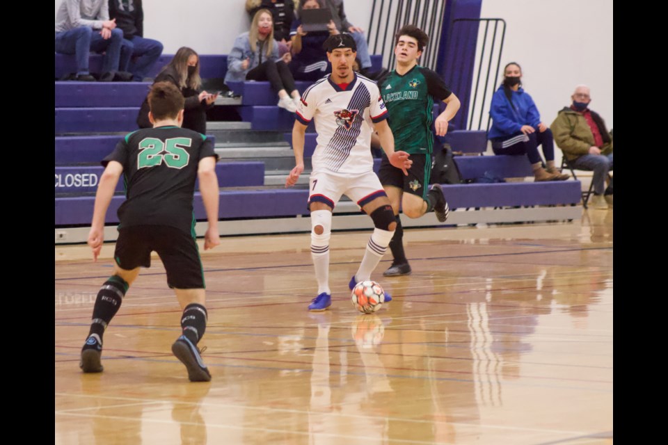 The futsal season for Portage College was successful last year. The college hosted a provincial qualifier. Members of the men's and women's soccer team are expected to fill much of the indoor game's roster this coming season.   FILE PHOTO