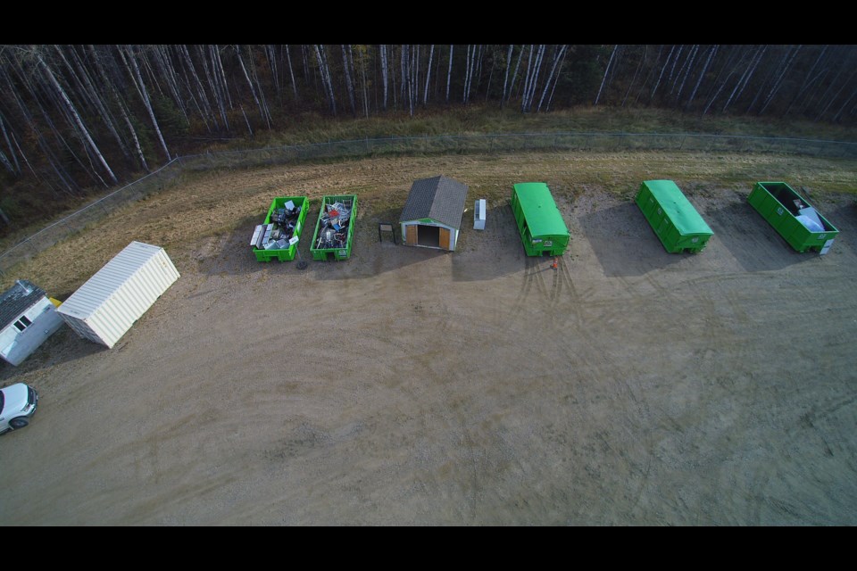 Aerial view of the Rich Lake transfer site in the County of Lac La Biche.