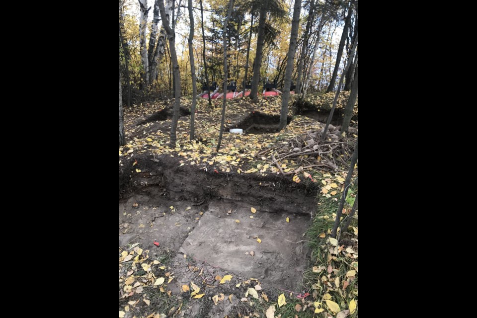 In this photo taken on Oct. 9, several dig sites can be seen in the day-use area of Sir Winston Churchill Provincial Park. No further details have yet been made available on what — if any — historic resources were located.