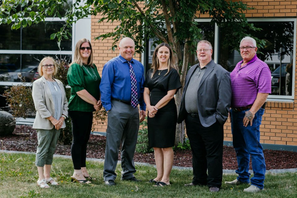 The St. Paul Education board of trustees is pictured. Sylvie Smyl (third from right) has been re-elected as board chair, and Darcy Younghans (third from left) has been re-elected as vice-chair. 
