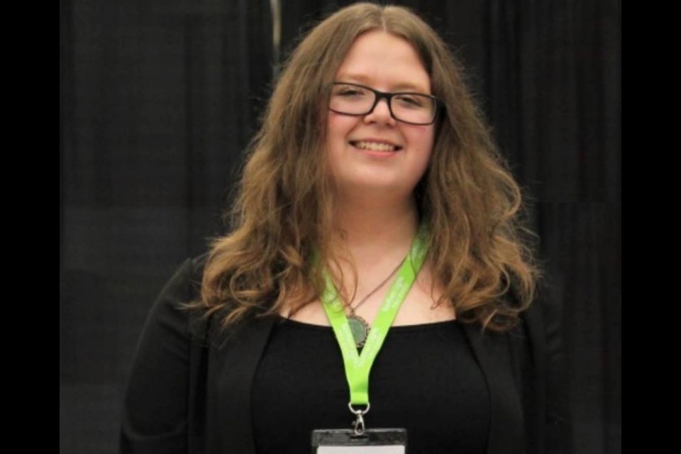 Lac La Biche's County's Junior Citizen of the Year Cordelia Lyons. The J.A. Williams High School student plans to continue her community service for as long as she can.   Photo supplied nlps