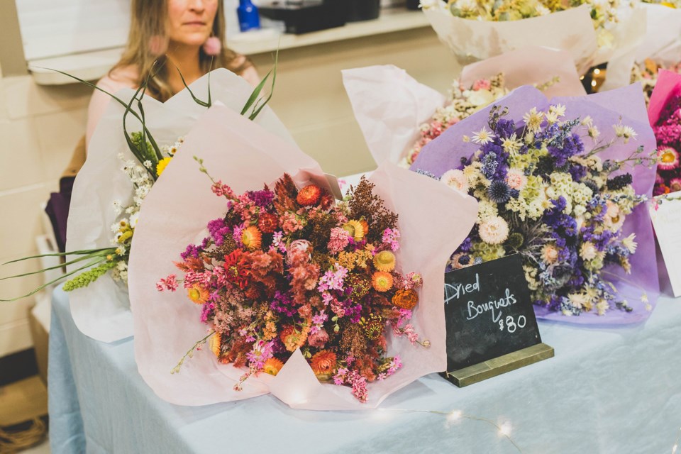 Dried flowers were one of the many unique items for sale.