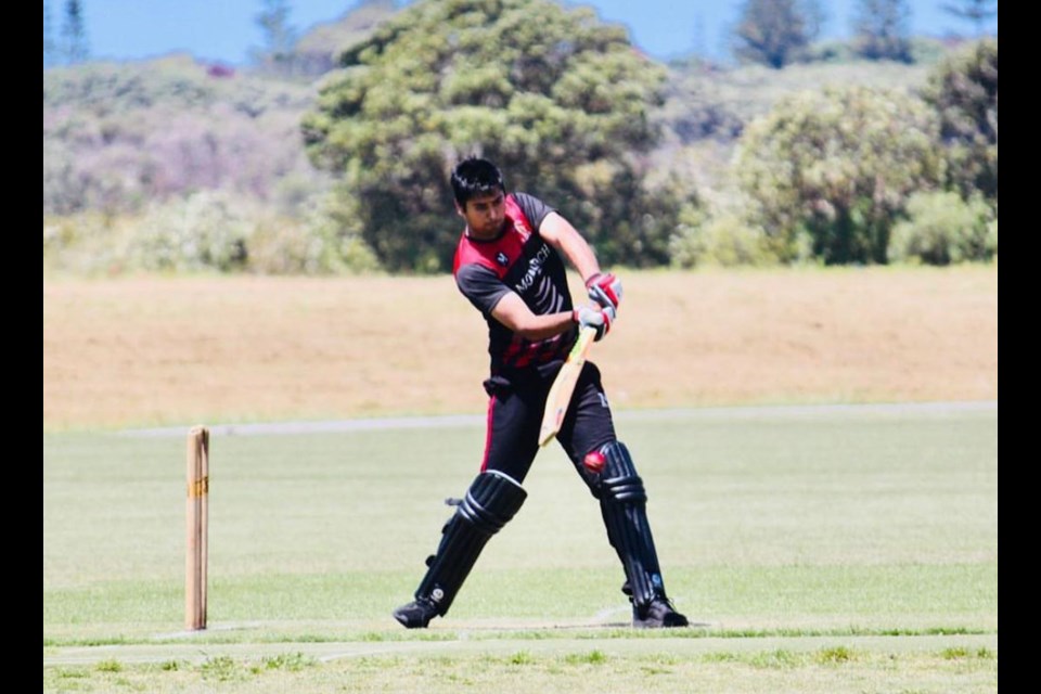 Gagandeep Singh prepares for a cricket match that took place recently in Lac La Biche. Submitted photo.