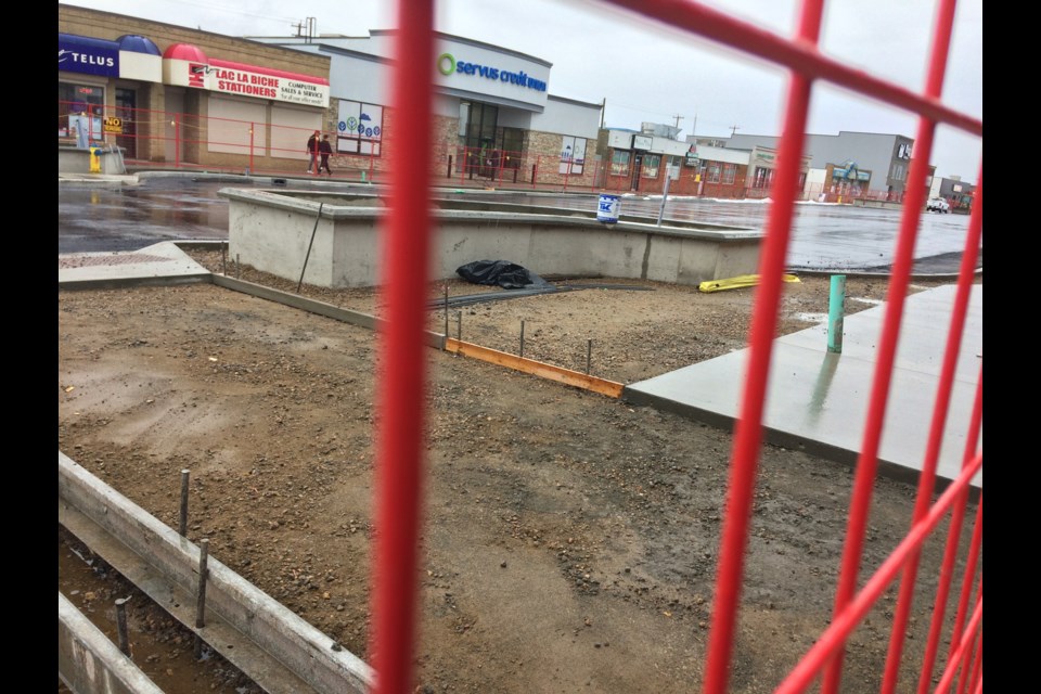 Construction cages will again block off a portion of the Lac La Biche downtown this summer.  Vehicle and pedestrian traffic will be forced to use back alleys and rear entrances to local businesses affected by year two of the three-year, $32.5 million revitalization project.