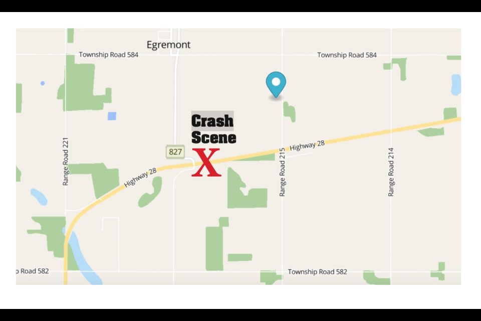 A crash on Highway 28 between the Highway 63 turn and Redwater has affected traffic on Friday night.