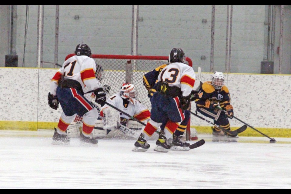 Panthers goalie Faris Abougouhe wasn't tested a lot, but he was kept busy during Friday's 7-2 win