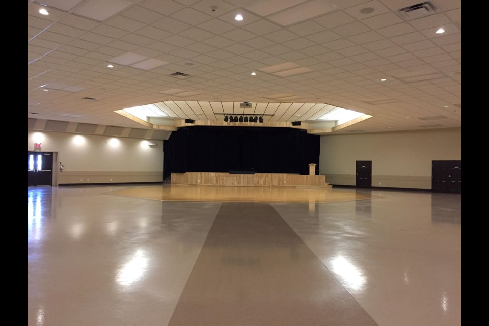 The main gathering room at Plamodnon's Festival Centre doesn't look the same when it's not filled with people.     Image: Facebook: Plamondon Festival Centre