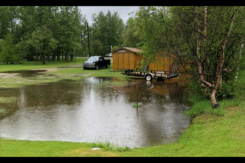 Water flows into Bruno Olesen's Blais Resort property from engineered roads and municipal properties.
