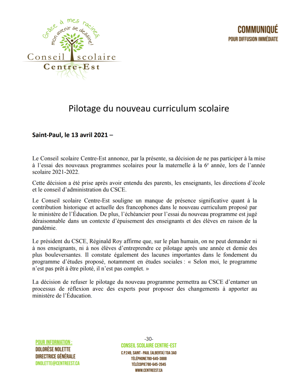 French CSCE statement