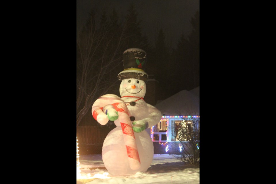 Frosty is lofty. A giant, tall-as-a-house snowman at a home in Holowachuk Estates east of Lac La Biche.