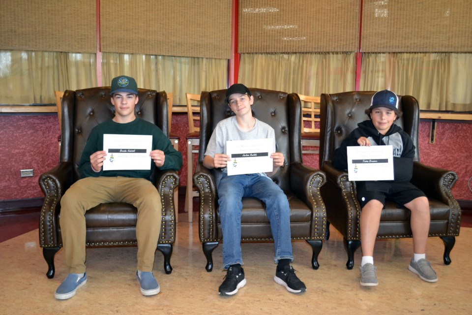 F. G. Miller Grade 7 Honor students for the 2022-23 school year were, left to right: Brendan Kadutski, Jackson Rawlake and Tristan Brousseau.