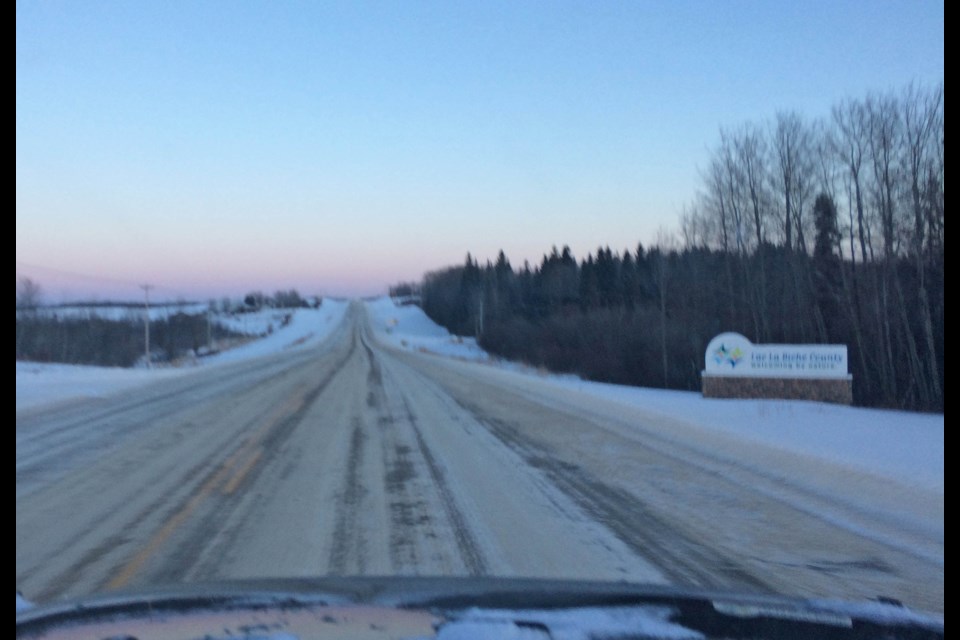 Highway 55 after snowfall made for slippery roads on January 23.   Image Rob McKinley