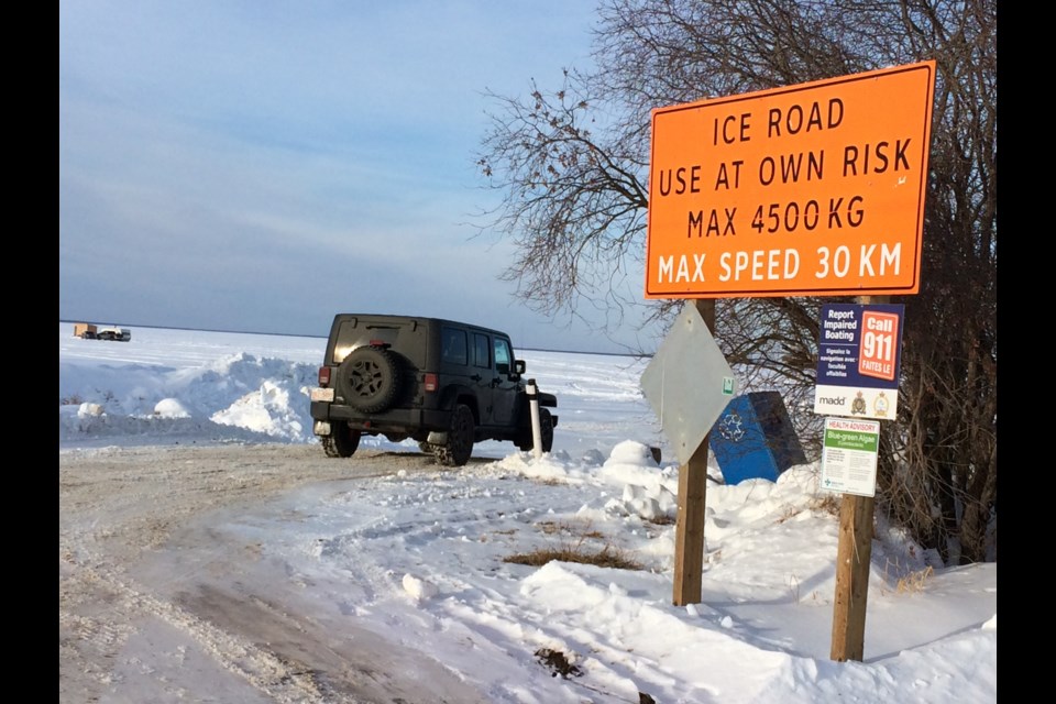 The seasonal ice road shortcut across Lac La Biche Lake from the Mission to Poplar Point was officially closed on Wednesday morning by municipal crews.  The 10-minute cut-across shaved off about 25 minutes of  'around-the-lake' drive time.