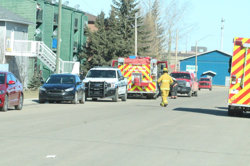 Lac La La Biche County fire crews converged on an apartment block near 99Avenue last Wednesday — one of three false alarm calls.