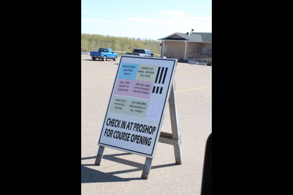 A sign at the course two weeks ago listed the precautions of a re-opening due to the COVID-19 pandemic. Now course officials are dealing with a total course closure due to Mother Nature.
