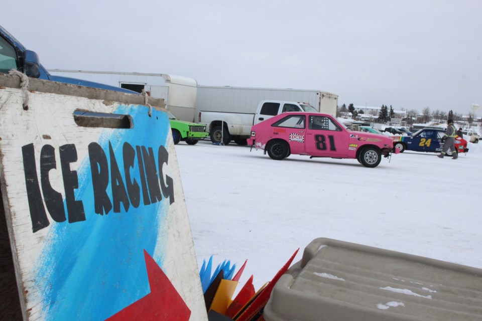 Local drivers can bring their own vehicles down the ice racing track on the lake near McArthur Place on Sunday to battle the clock in timed races hosted by the Western Canadian Motorsports Association.