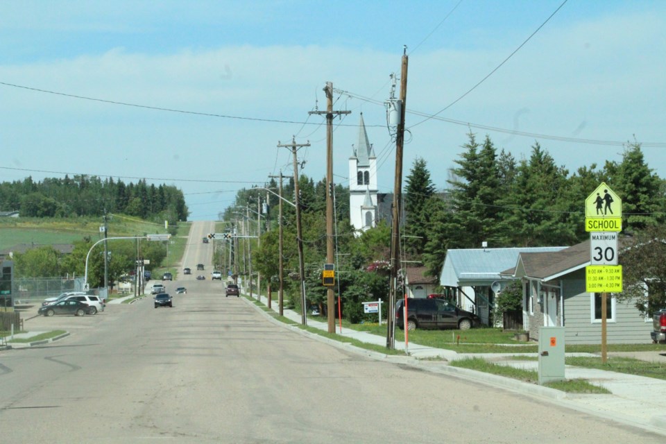 Downtown Plamondon over the weekend.  The main street portion of Highway 858 might still get an overlay this year.
