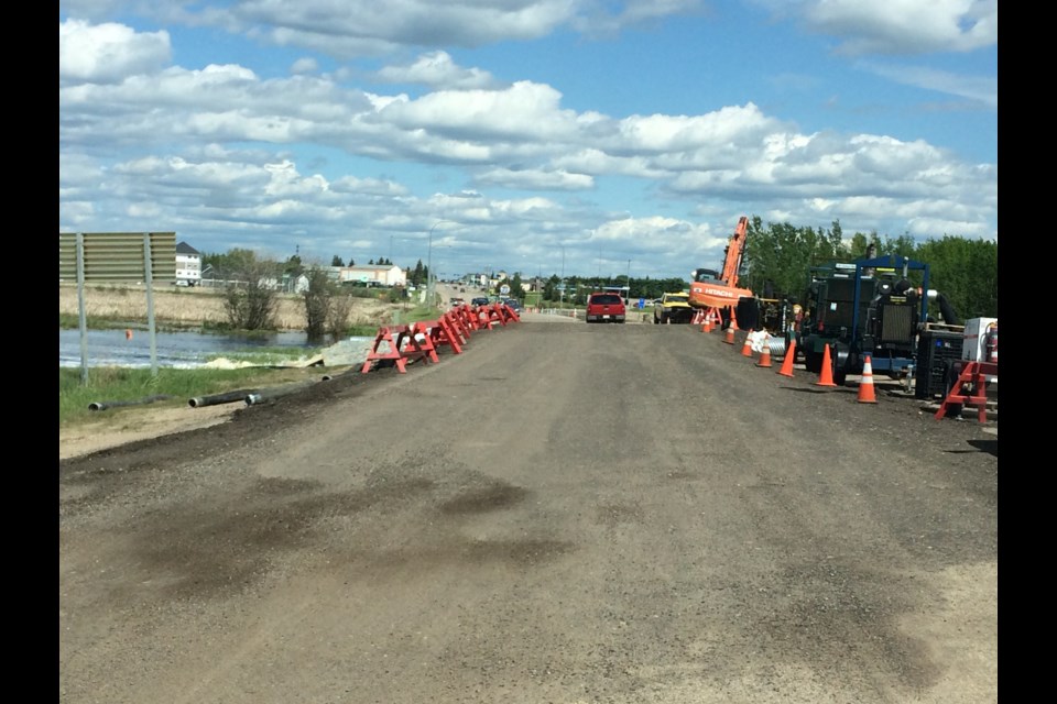 Although the State of Local Emergency has been lifted for Lac La Biche County, the western entrance to the community continues to show the signs of the flood battle.
