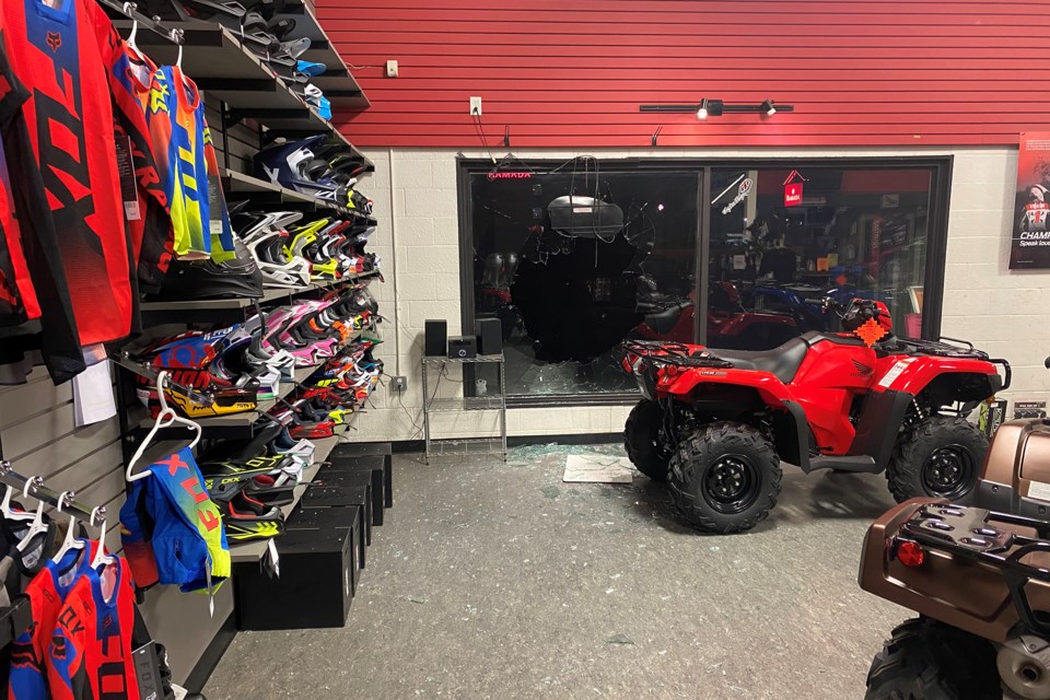 Damage at Riders Connection in Cold Lake can be seen. A break-in occurred on Sept. 19. Photo courtesy RCMP.