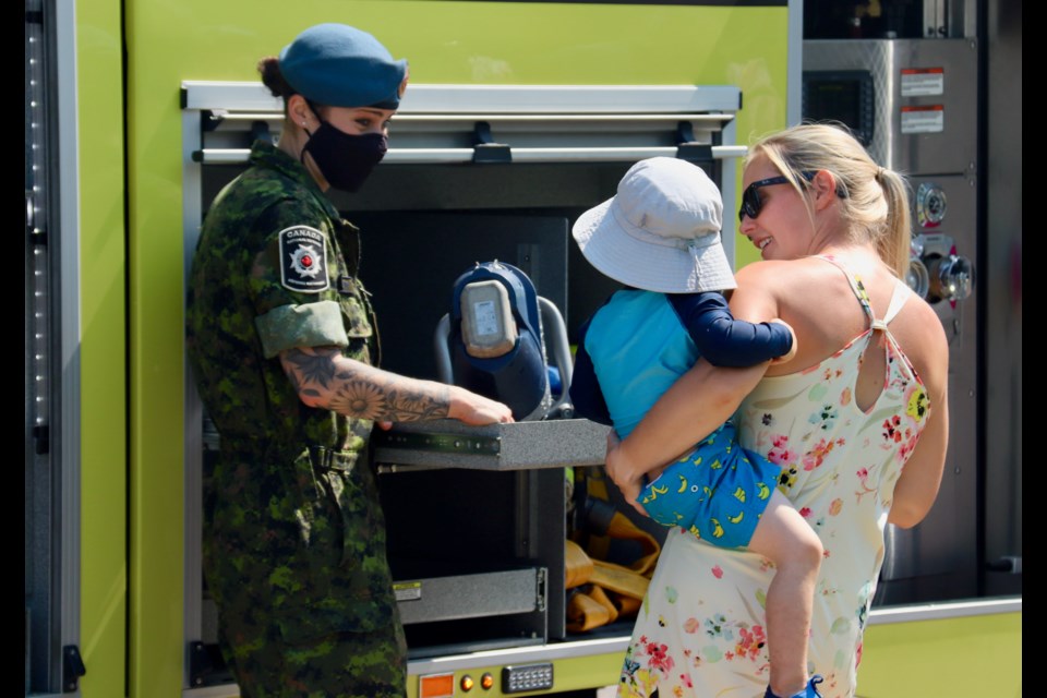 Families were invited to check out 4 Wing Cold Lake’s firetruck and equipment.  