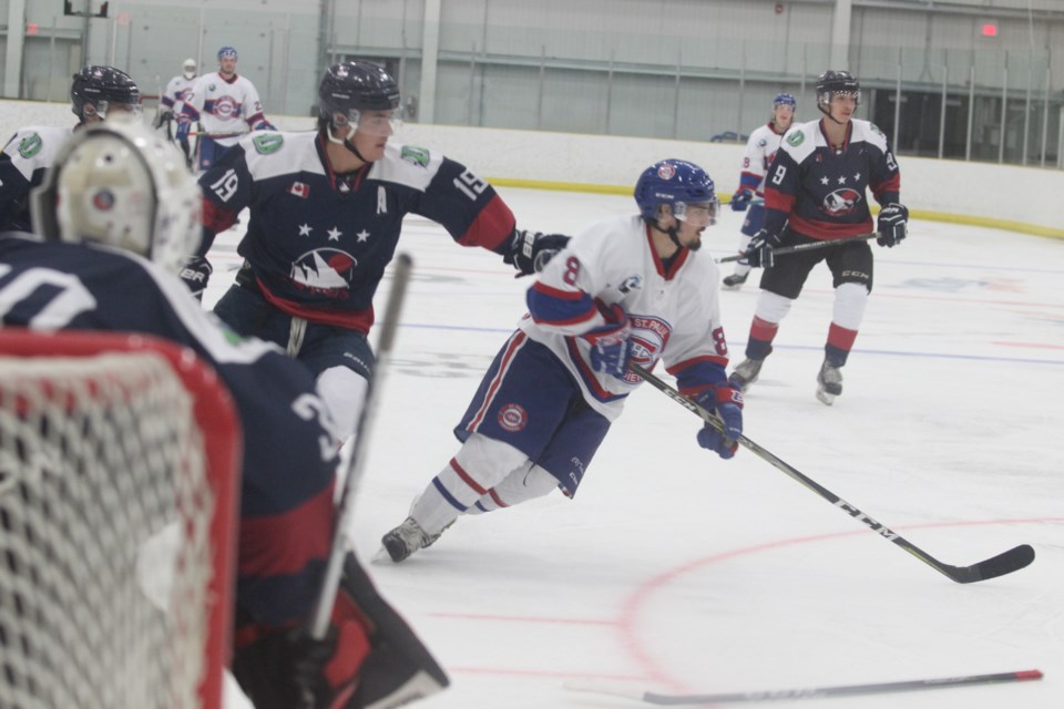 The Clippers during their most recent win against the St. Paul Canadiens