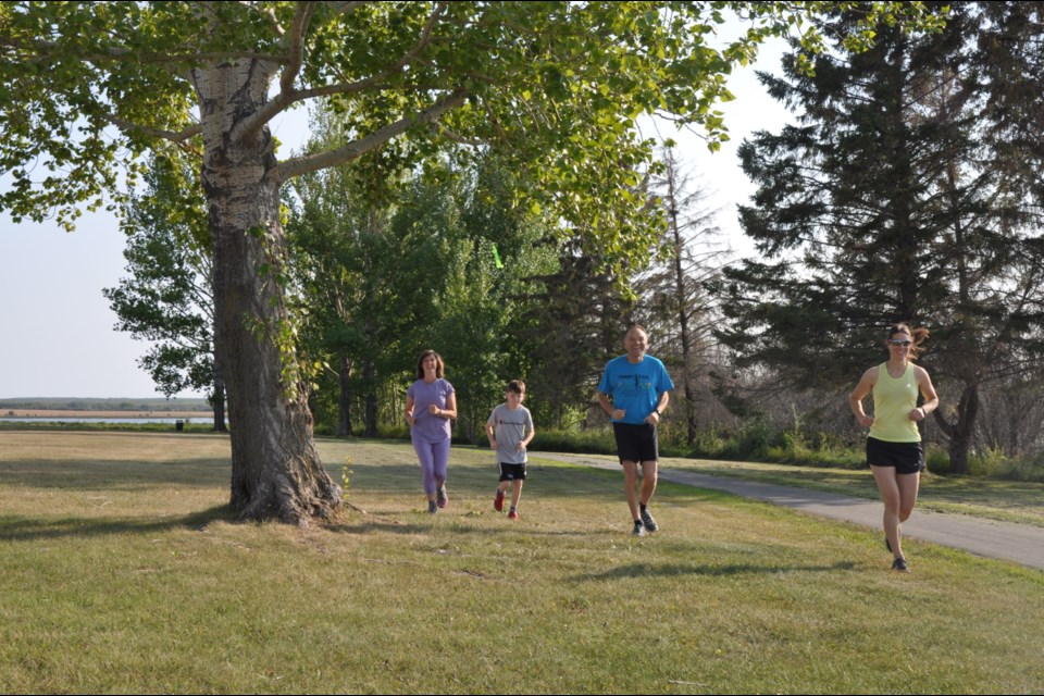 Tracey Mackay, Coastal March, Les Parsons, and Sarah Parsons, take part in the Bonnyville Terry Fox Run, last week.