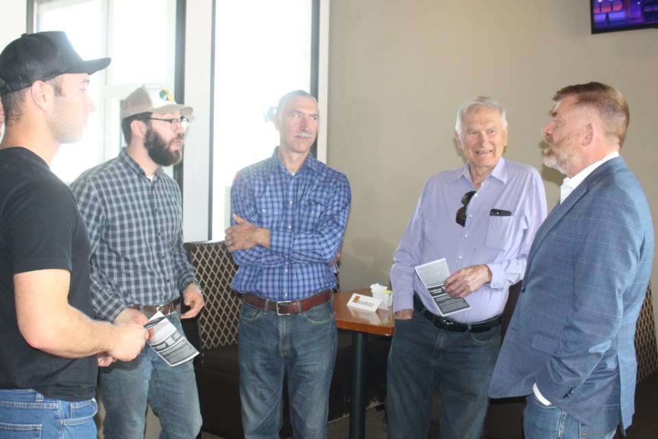 Brian Jean speaks to Lac La Biche area residents who attended a recent campaign lunch for the newly re-elected MLA.  Jean won Monday's provincial election in the Fort McMurray-Lac La Biche riding by a landslide.