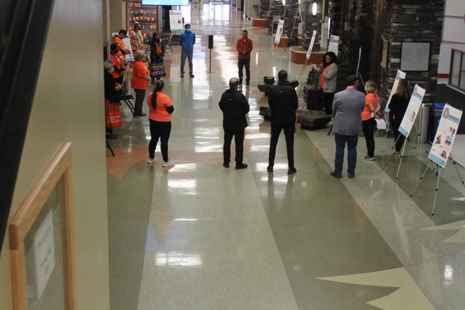 A small group gathered to honour last week's  Orange Shirt Day at the Bold Center     ROB  MCKINLEY
