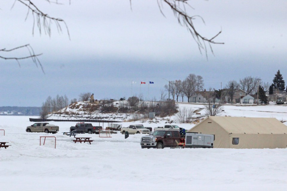 Large tents for concessions and headquarters as well as tents for team dressing rooms will keep out a little of the winter weather as hundreds of youngsters will be skating on the Lac La Biche ice for the annual Lac La Biche Kinsmen Rob McCormick Memorial On the Pond Hockey Tournament on Saturday.