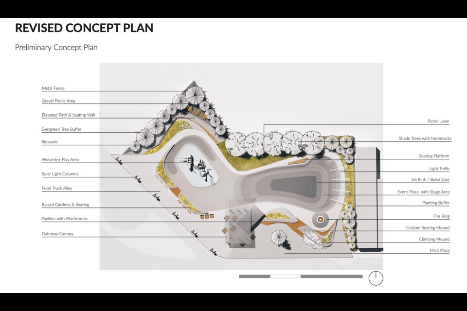 The city received a concept plan for the park from the architect. 